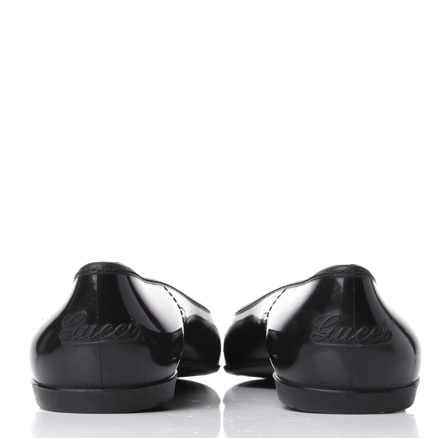 Rubber Horsebit Ballerina Flats 37 Black