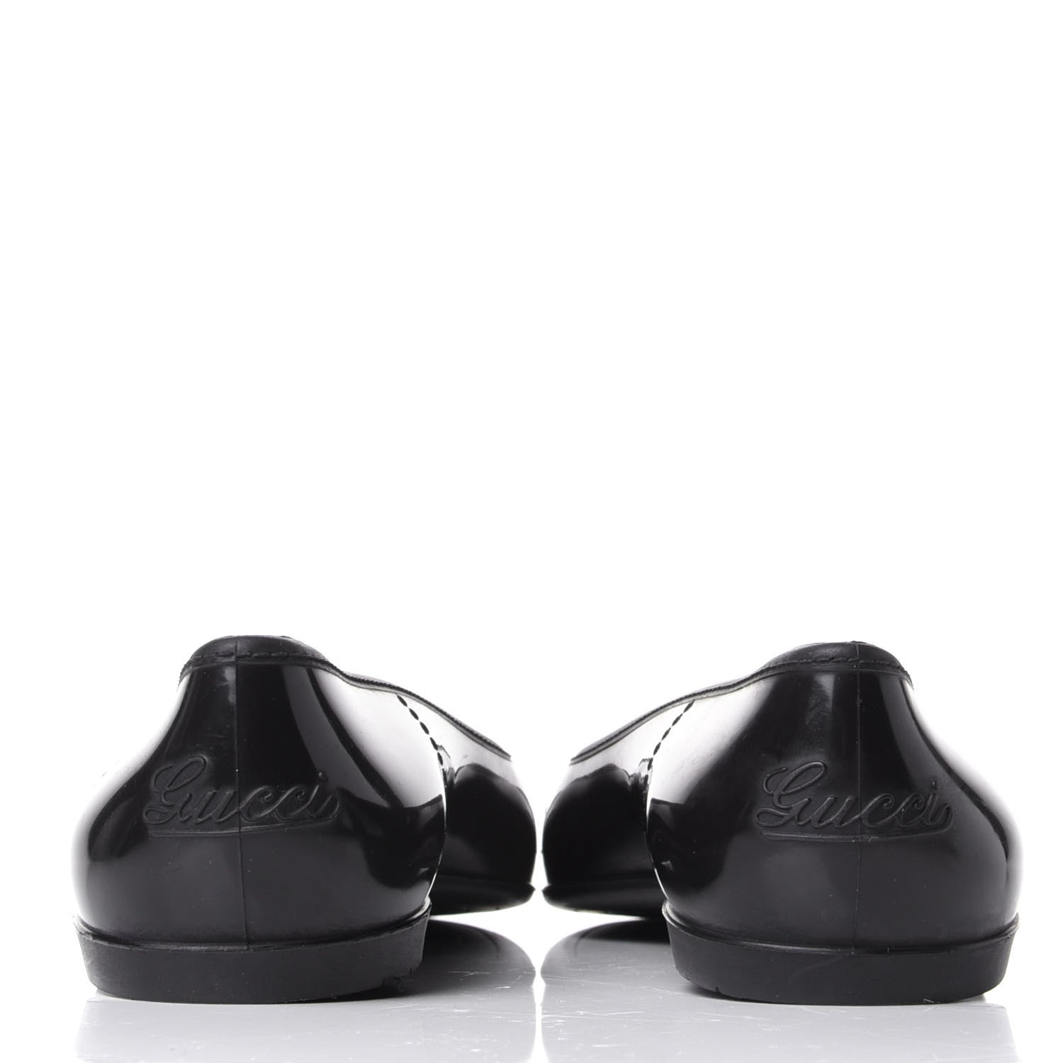 Gucci Rubber Horsebit Ballerina Flats 37 Black 6 of 8