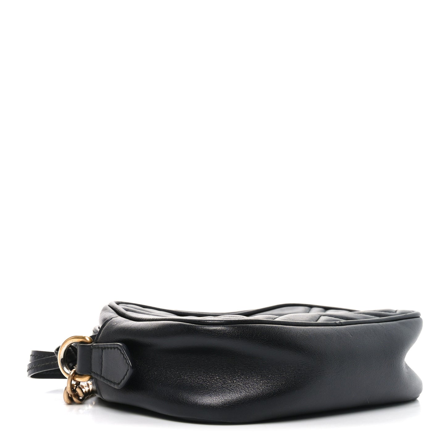Calfskin Matelasse Mini GG Marmont Chain Shoulder Bag Black