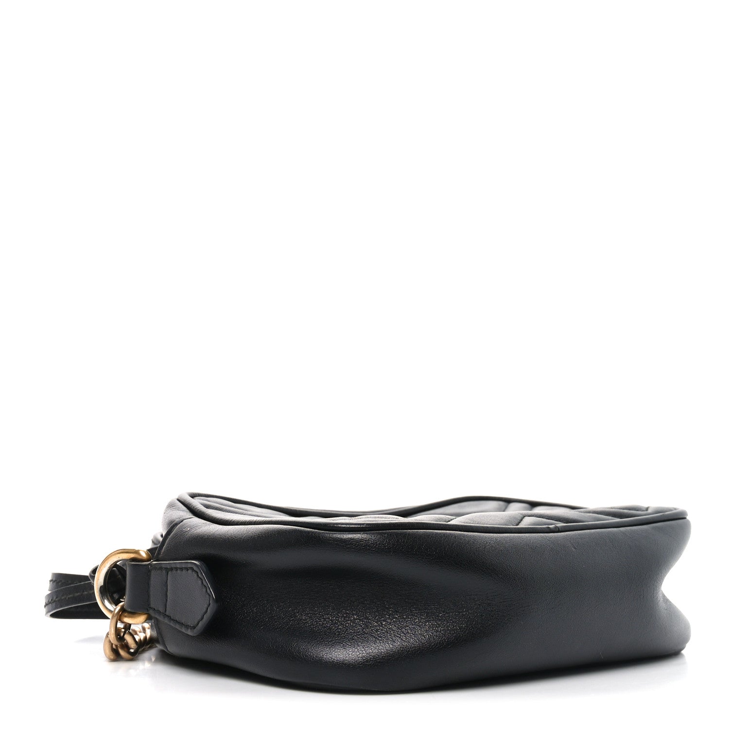 Gucci Calfskin Matelasse Mini GG Marmont Chain Shoulder Bag Black 4 of 10