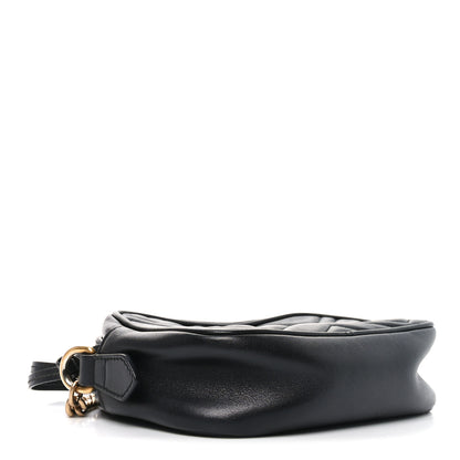 Gucci Calfskin Matelasse Mini GG Marmont Chain Shoulder Bag Black 4 of 10