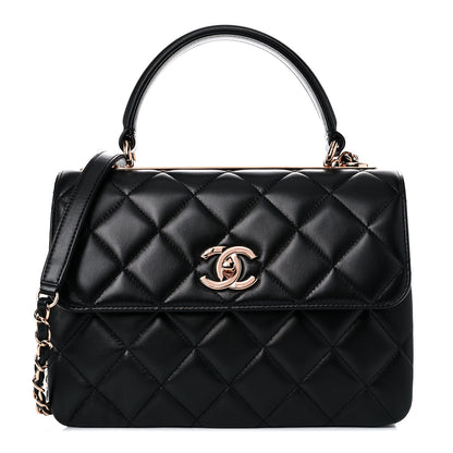 Chanel Lambskin Quilted Small Trendy CC Dual Handle Flap Bag Black 1 of 11