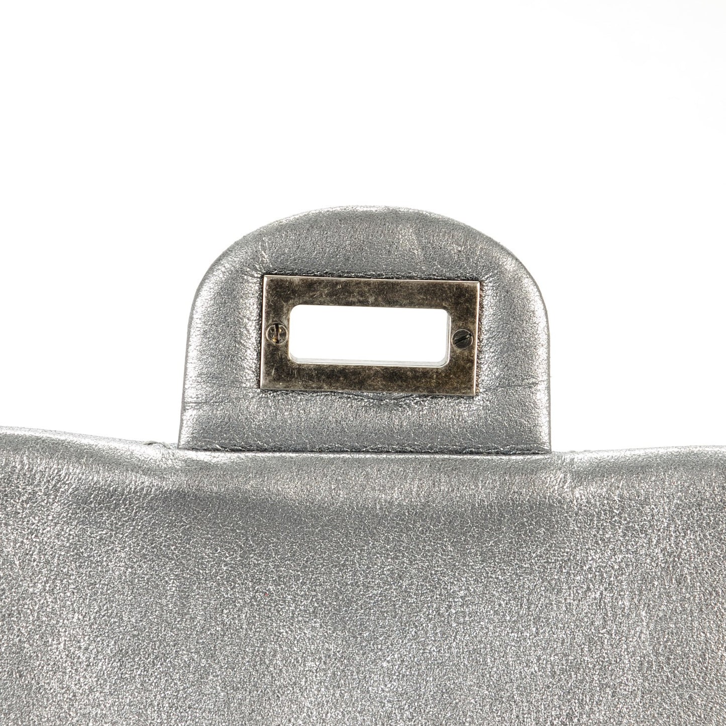 Metallic Calfskin Quilted Lucky Charms 2.55 Reissue 225 Flap Dark Silver