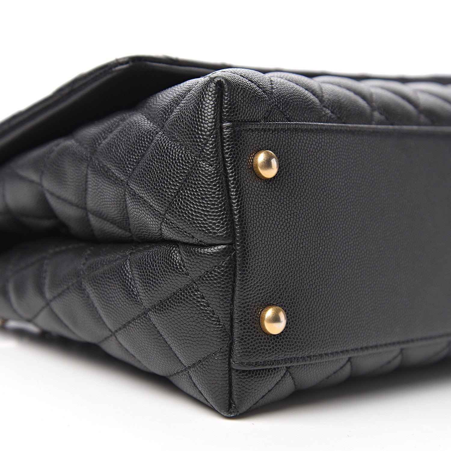 Chanel Caviar Lizard Embossed Quilted Small Coco Handle Flap Black 6 of 11