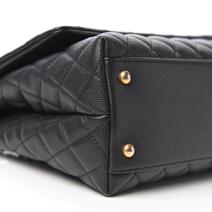 Chanel Caviar Lizard Embossed Quilted Small Coco Handle Flap Black 6 of 11
