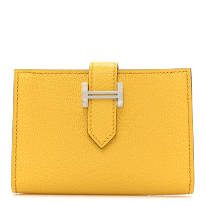 Hermes Chevre Mysore Bearn Card Holder Wallet Sun 1 of 11