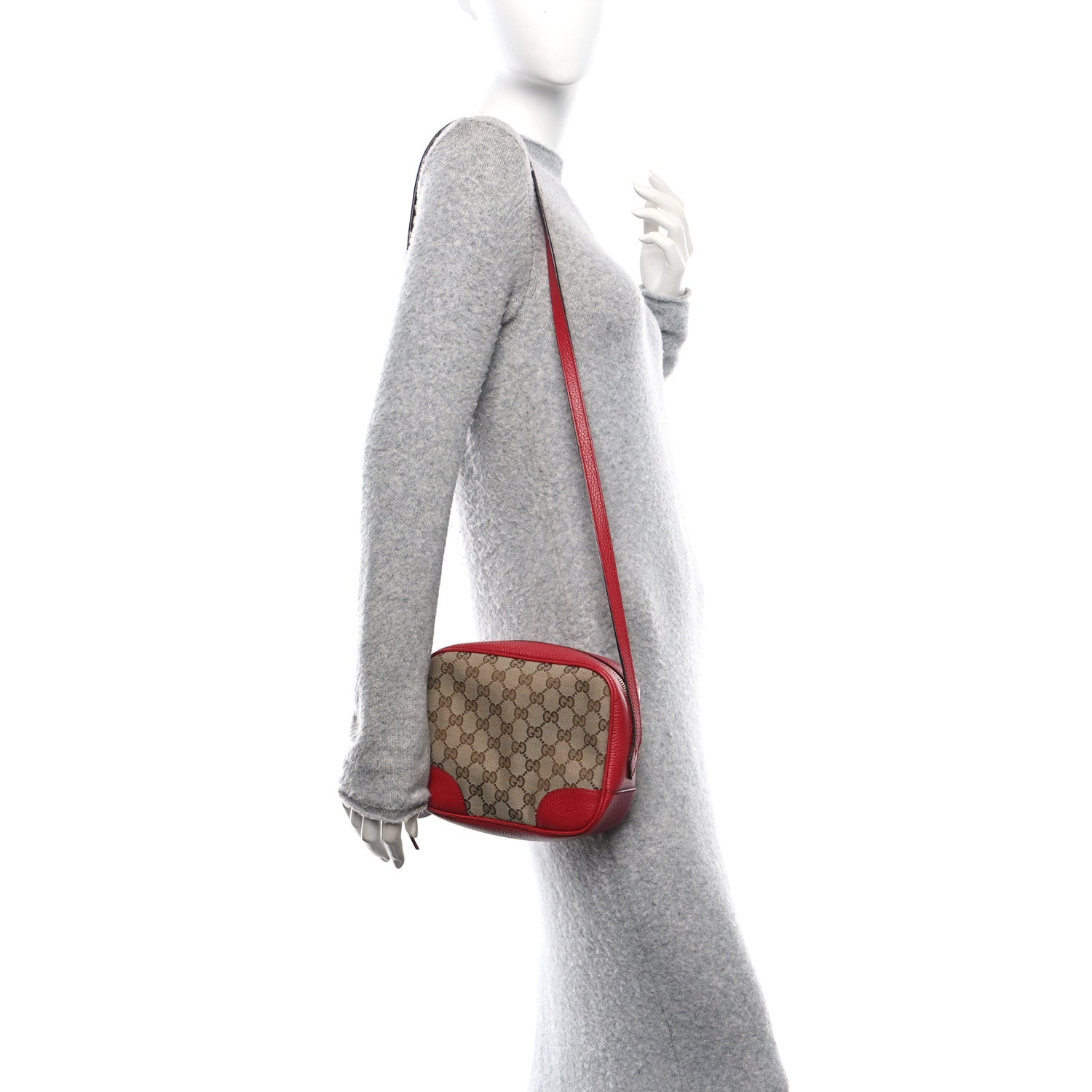 Gucci Monogram Mini Bree Messenger Bag Red 2 of 10