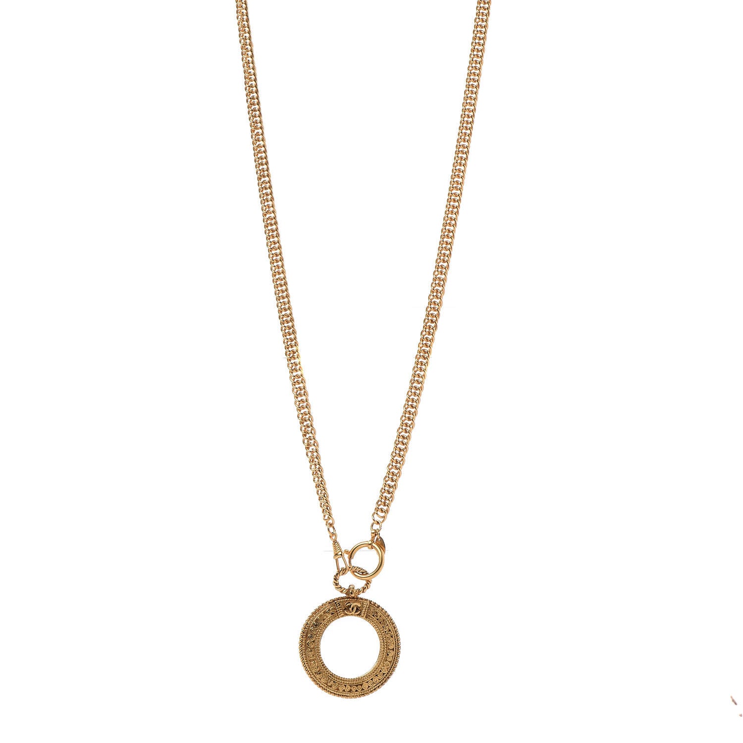 Chanel Loupe Magnifying Glass Necklace Gold 1 of 6