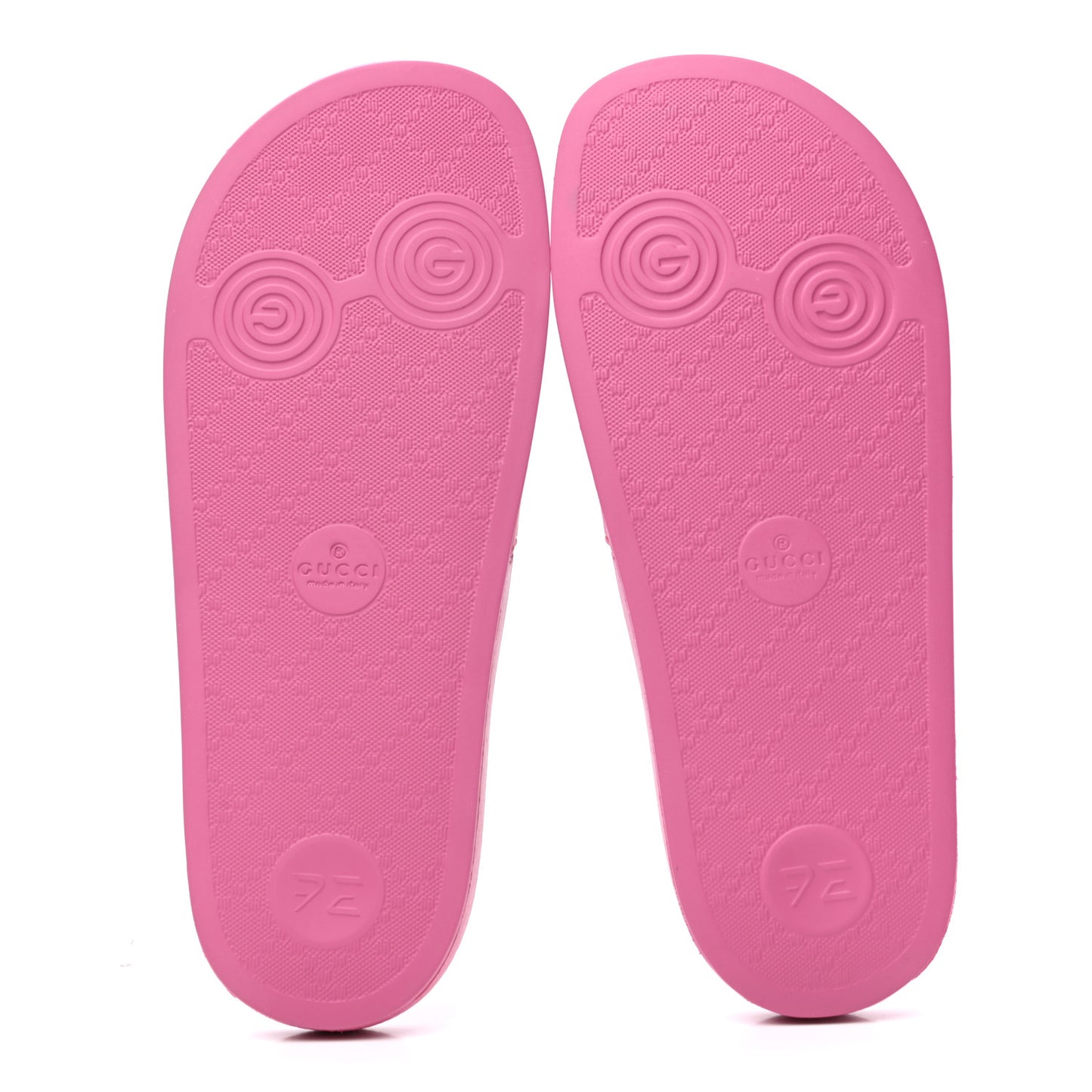 Rubber Womens Logo Slide Sandals 38 Fuchsia