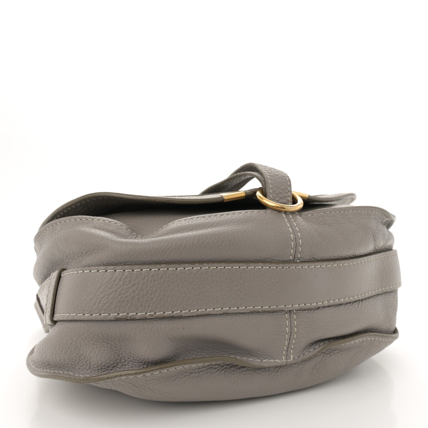 Calfskin Medium Marcie Round Crossbody Bag Cashmere Grey