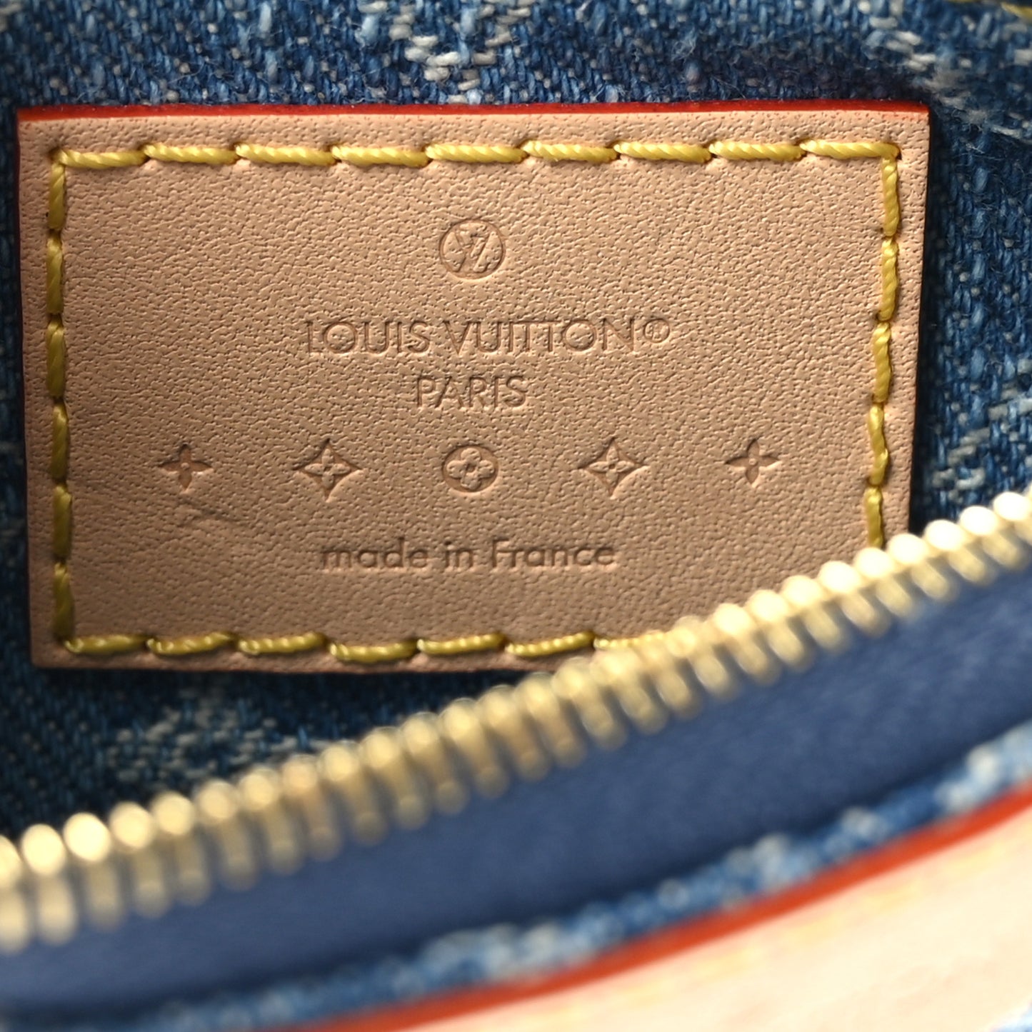 Monogram Denim Key Pouch Denim Blue