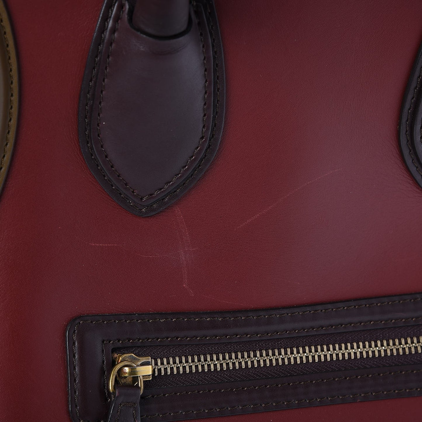 Smooth Calfskin Mini Tri-Color Luggage Rust
