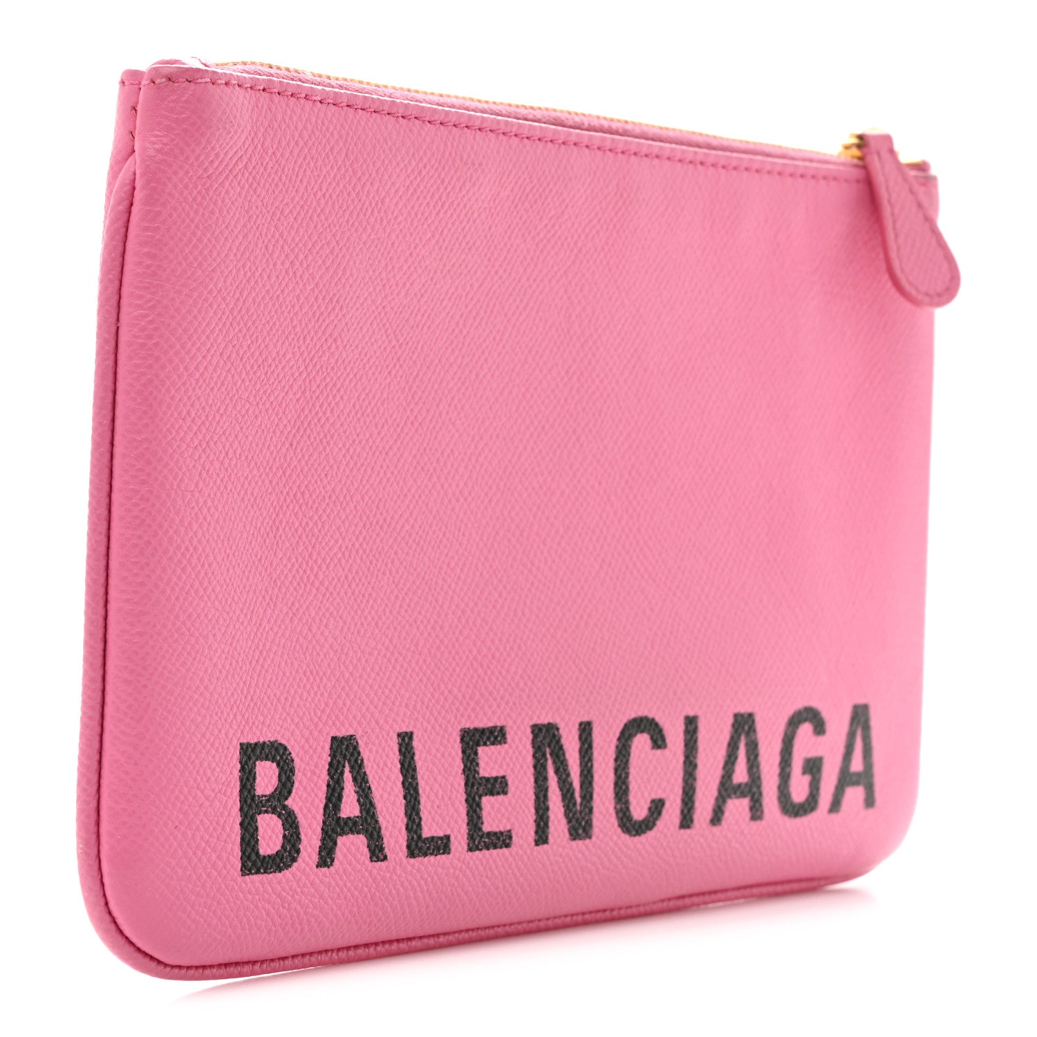 Balenciaga Calfskin Logo Large Zip Pouch Acid Pink 3 of 6