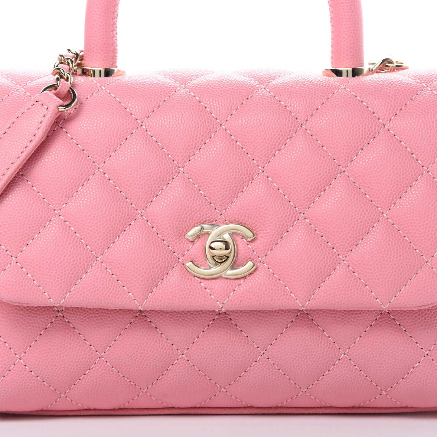 Caviar Quilted Mini Coco Handle Flap Pink