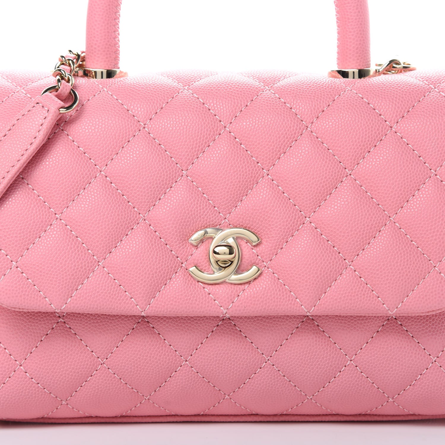 Chanel Caviar Quilted Mini Coco Handle Flap Pink 8 of 10