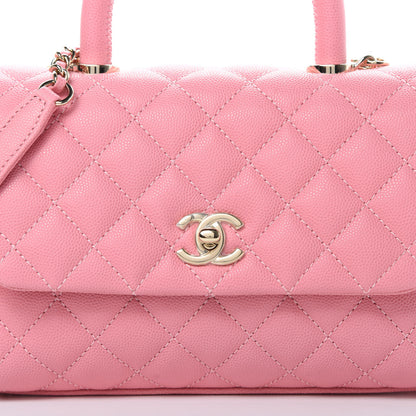 Chanel Caviar Quilted Mini Coco Handle Flap Pink 8 of 10