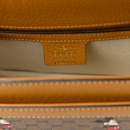 Gucci X DISNEY Mini Vintage GG Supreme Monogram Mickey Mouse Small Flap Messenger Bag Beige Vintage Sun Oil 8 of 13