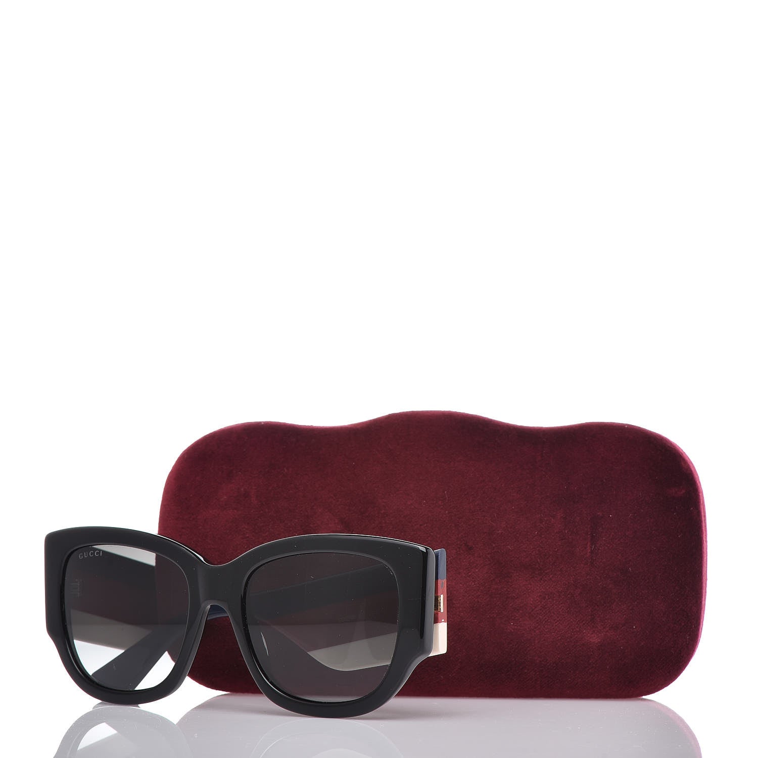 Gucci Acetate Web Oversized Frame Rectangle Sunglasses GG0276S Black 7 of 7