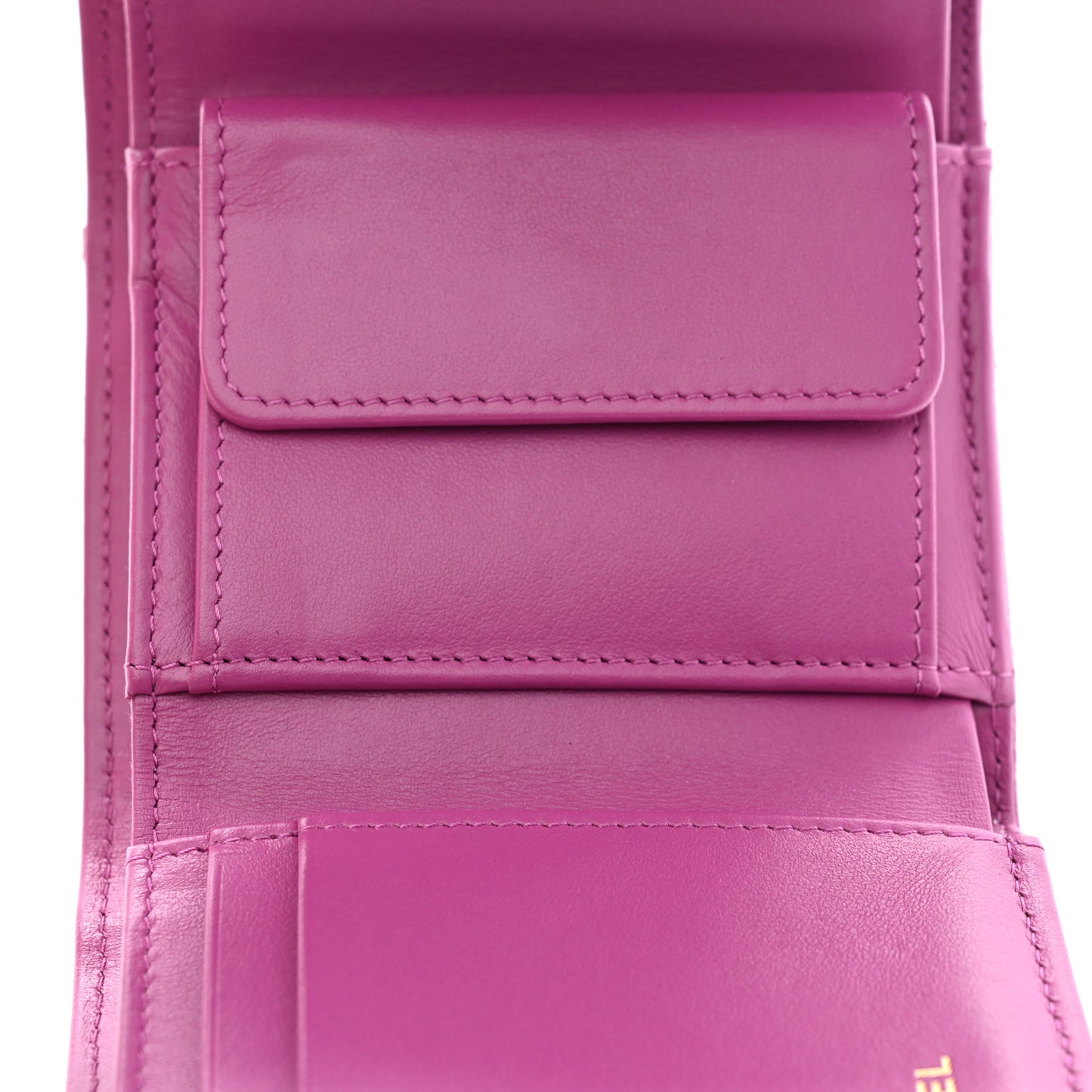 Caviar Quilted Small Flap Wallet Pink