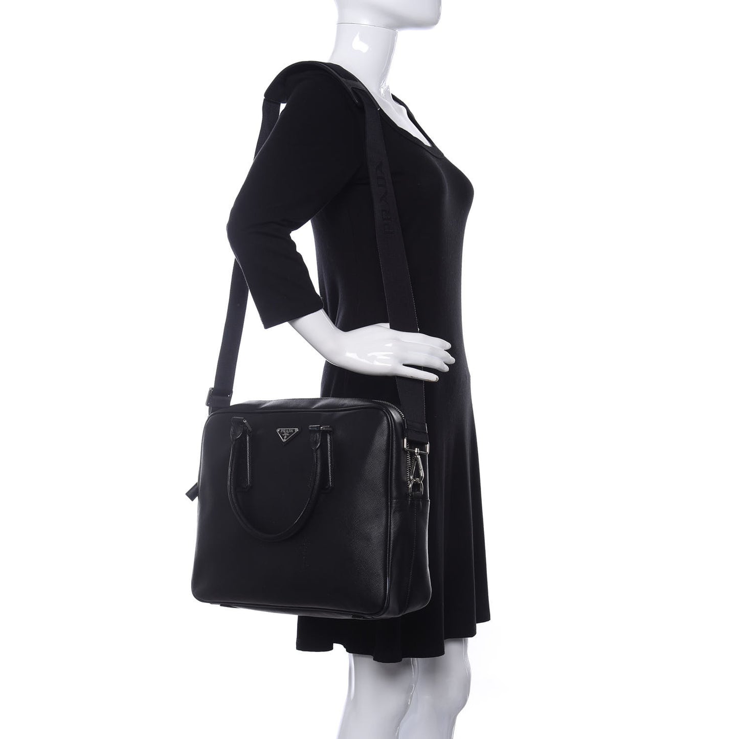 Saffiano Travel Briefcase Black