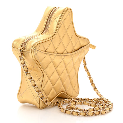 Chanel Metallic Lambskin Quilted Walk Of Fame Star Bag Gold 3 of 10