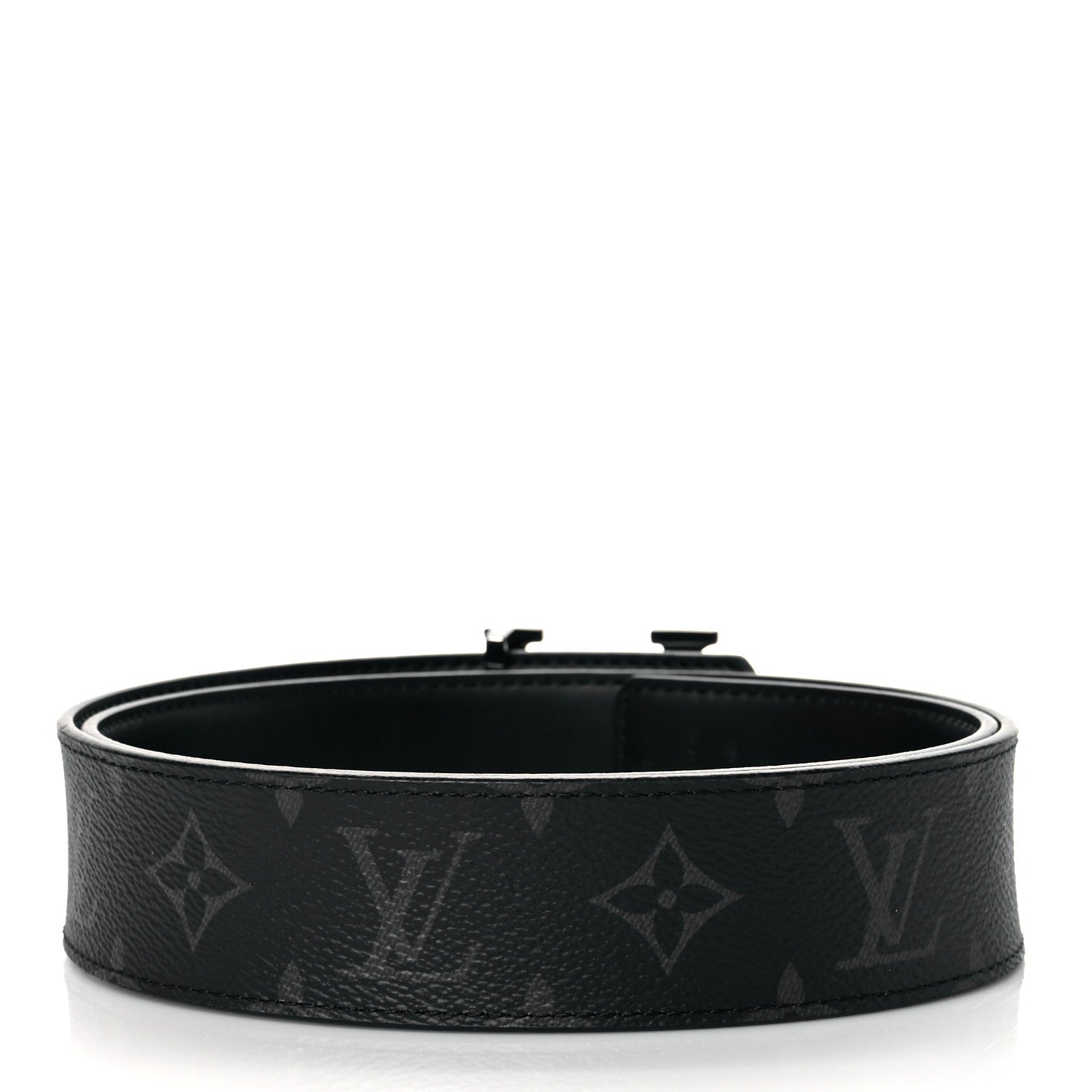 Louis Vuitton Monogram Eclipse Taigarama 40mm LV Initiales Reversible Belt 80 32 Black 2 of 7