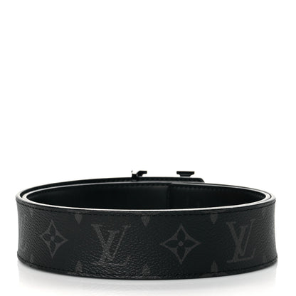 Louis Vuitton Monogram Eclipse Taigarama 40mm LV Initiales Reversible Belt 80 32 Black 2 of 7