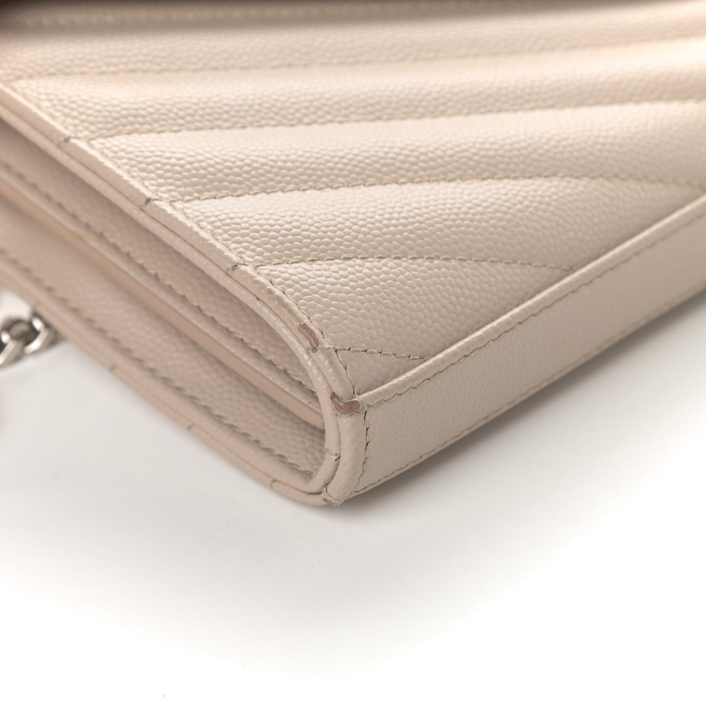 Grain De Poudre Matelasse Chevron Monogram Chain Wallet Rose Poudre