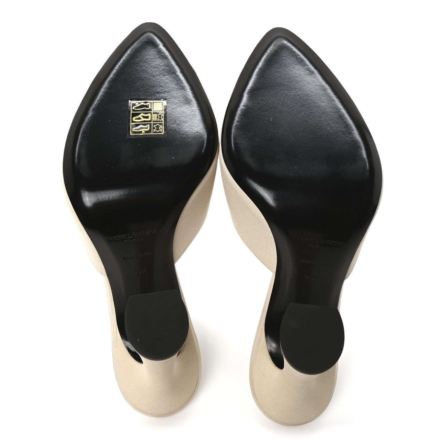 Saint Laurent Crepe De Chine Suite Mule Sandals 37 Pale Sand 6 of 10