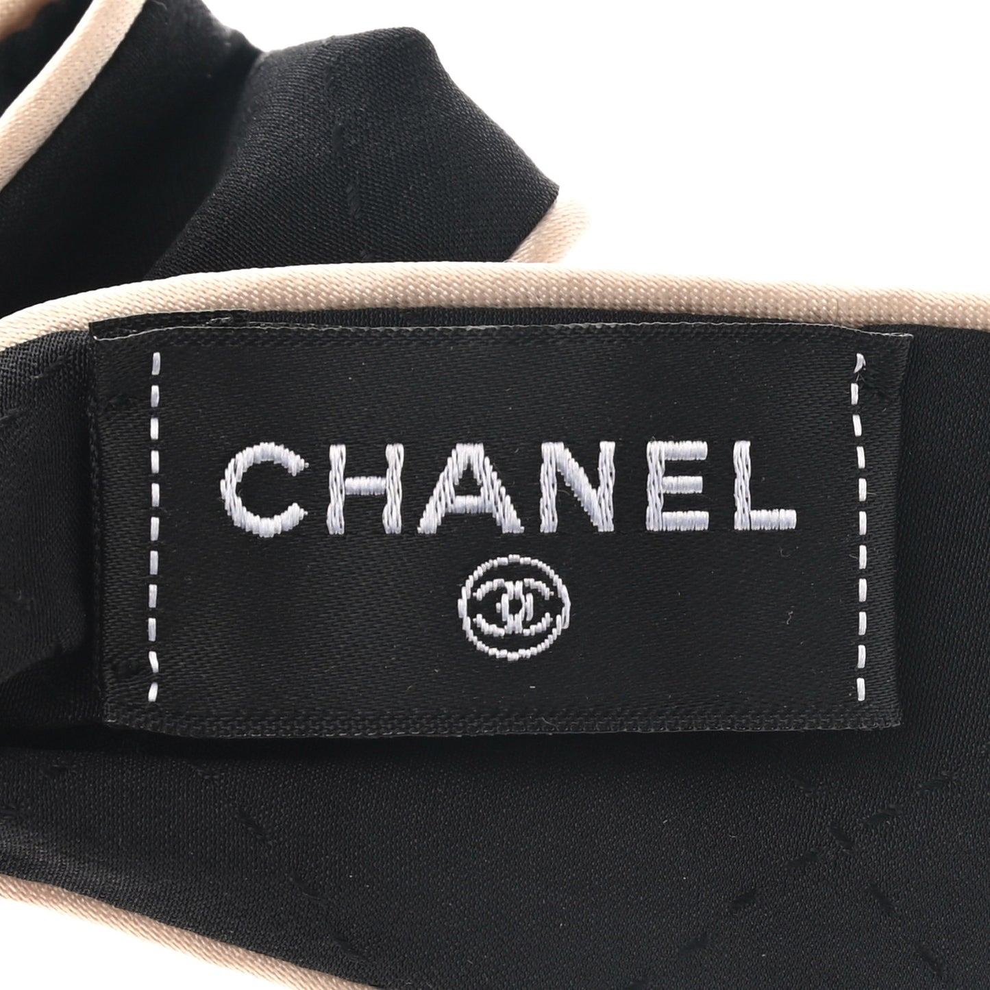 Silk Hair Tie Black Ivory