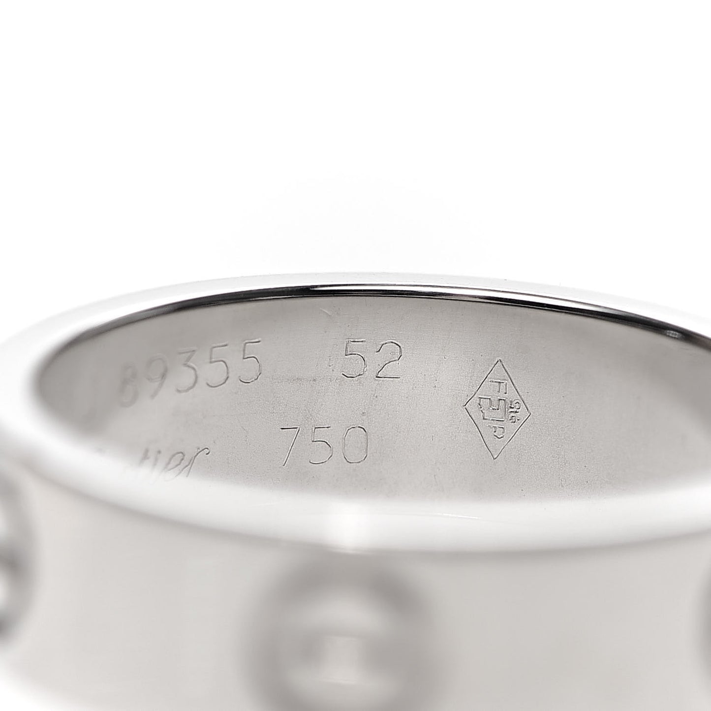 18K White Gold 5.5mm LOVE Ring 52 6