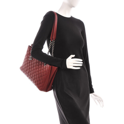 Chanel Caviar Quilted Medium Rock In Rome Tote Dark Red 2 of 9