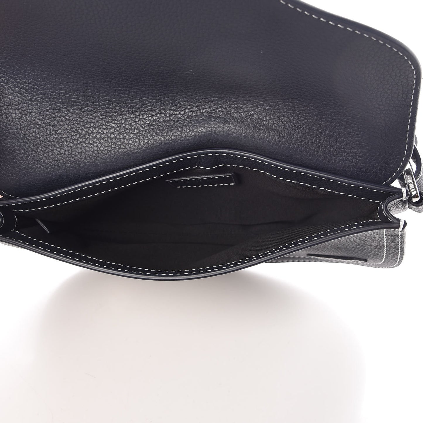 X KAWS Grained Calfskin Saddle Pouch Navy Blue
