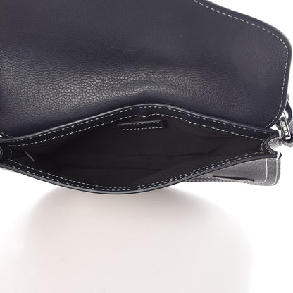 Christian Dior X KAWS Grained Calfskin Saddle Pouch Navy Blue 5 of 12