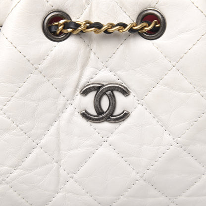 Chanel Aged Calfskin Quilted Gabrielle Backpack Black White 10 of 10