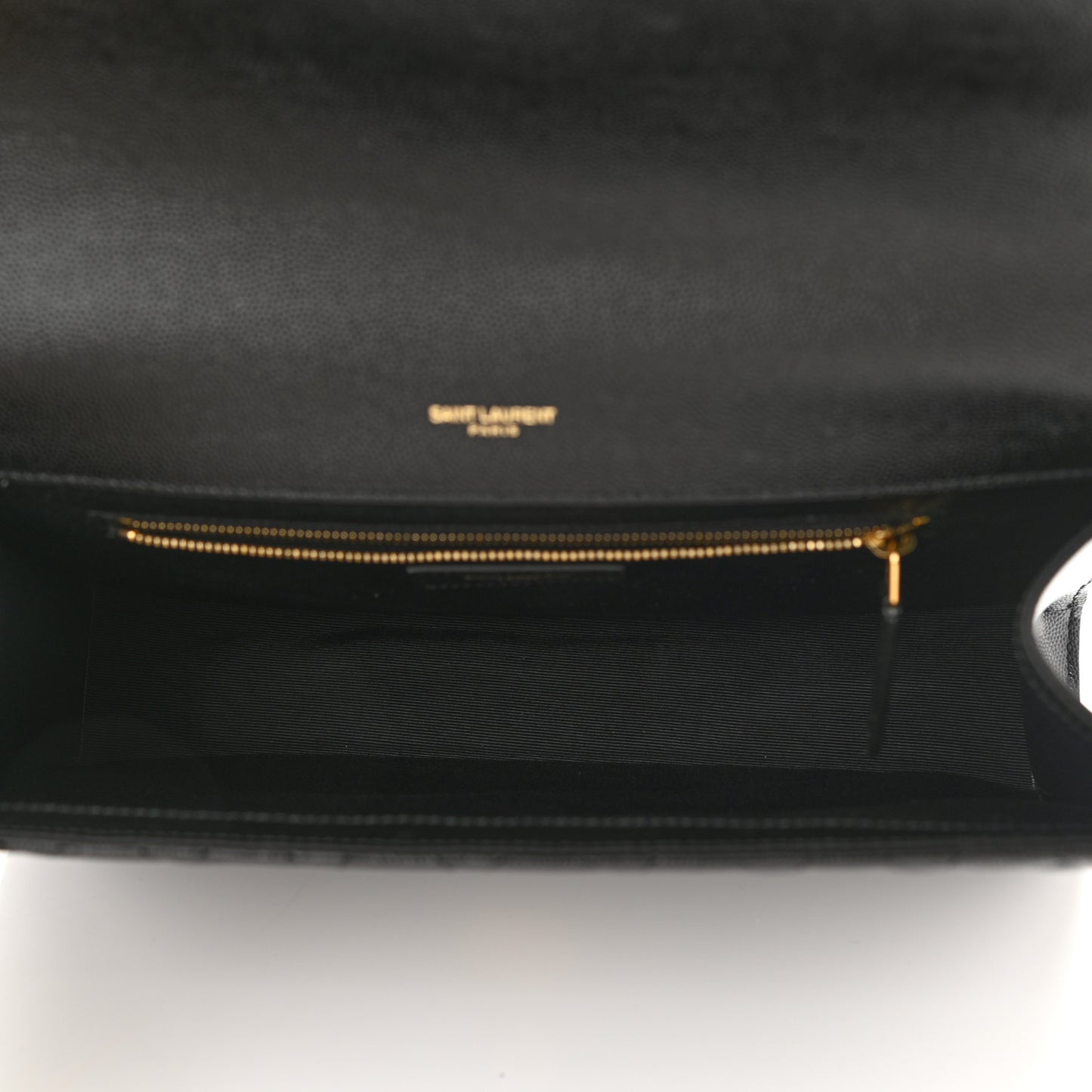 Grain De Poudre Textured Mixed Matelasse Large Triquilt Monogram Satchel Black