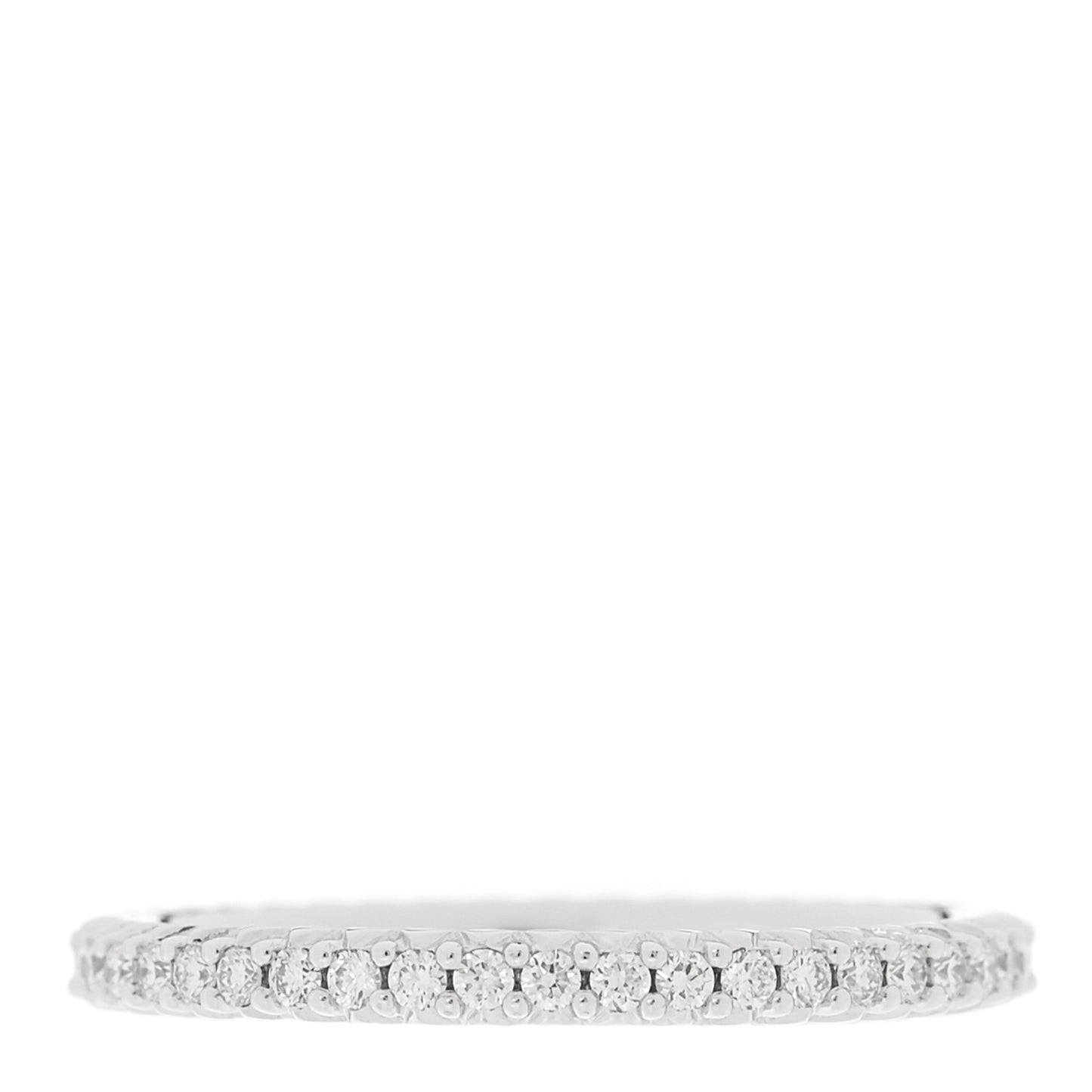 18K White Gold Diamond Micro Pave Eternity Band Ring 52 6