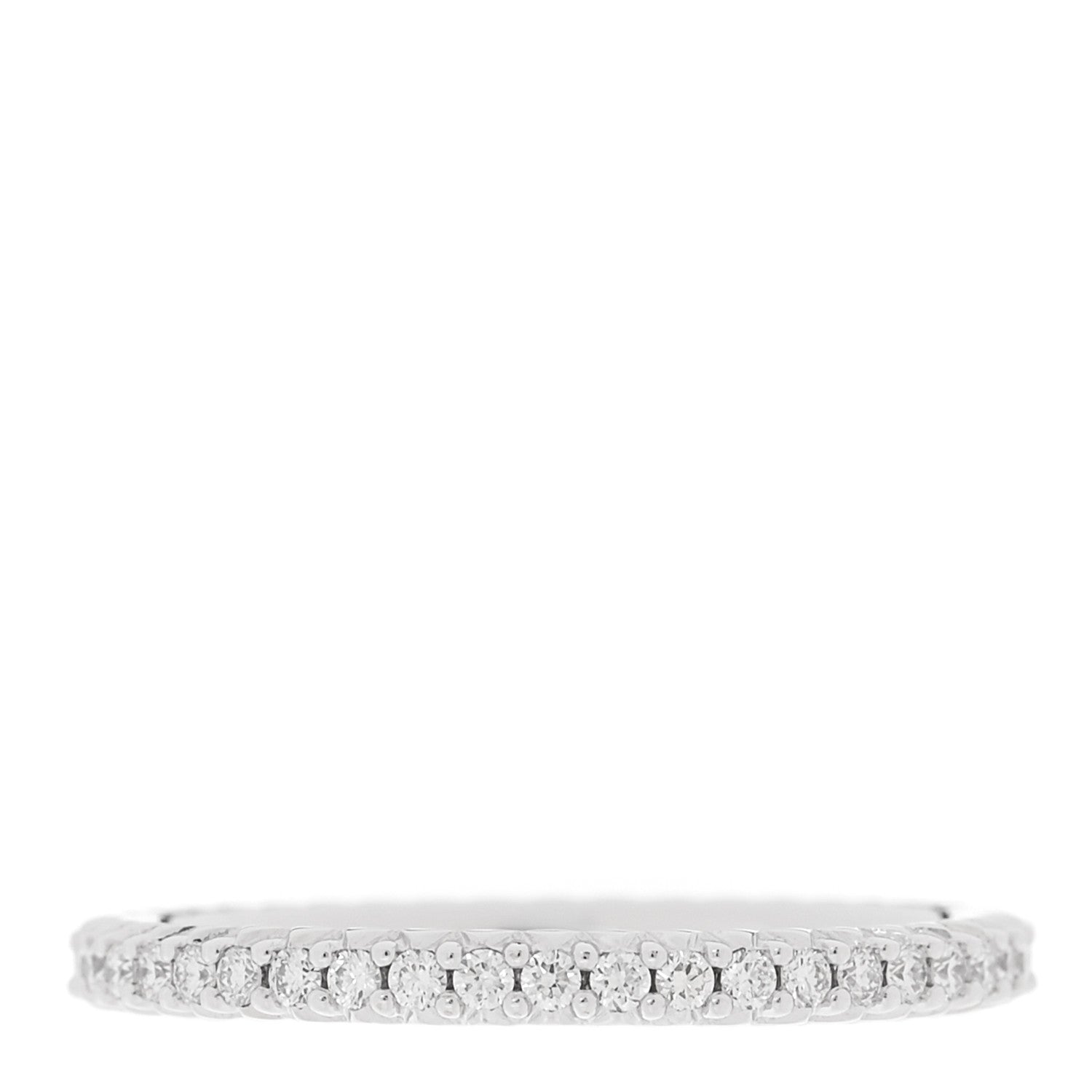 Roberto Coin 18K White Gold Diamond Micro Pave Eternity Band Ring 52 6 3 of 4
