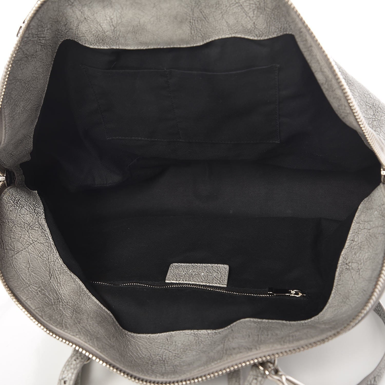 Balenciaga Agneau Classic Silver Hardware Papier Large Bowling Bag Grey 6 of 9
