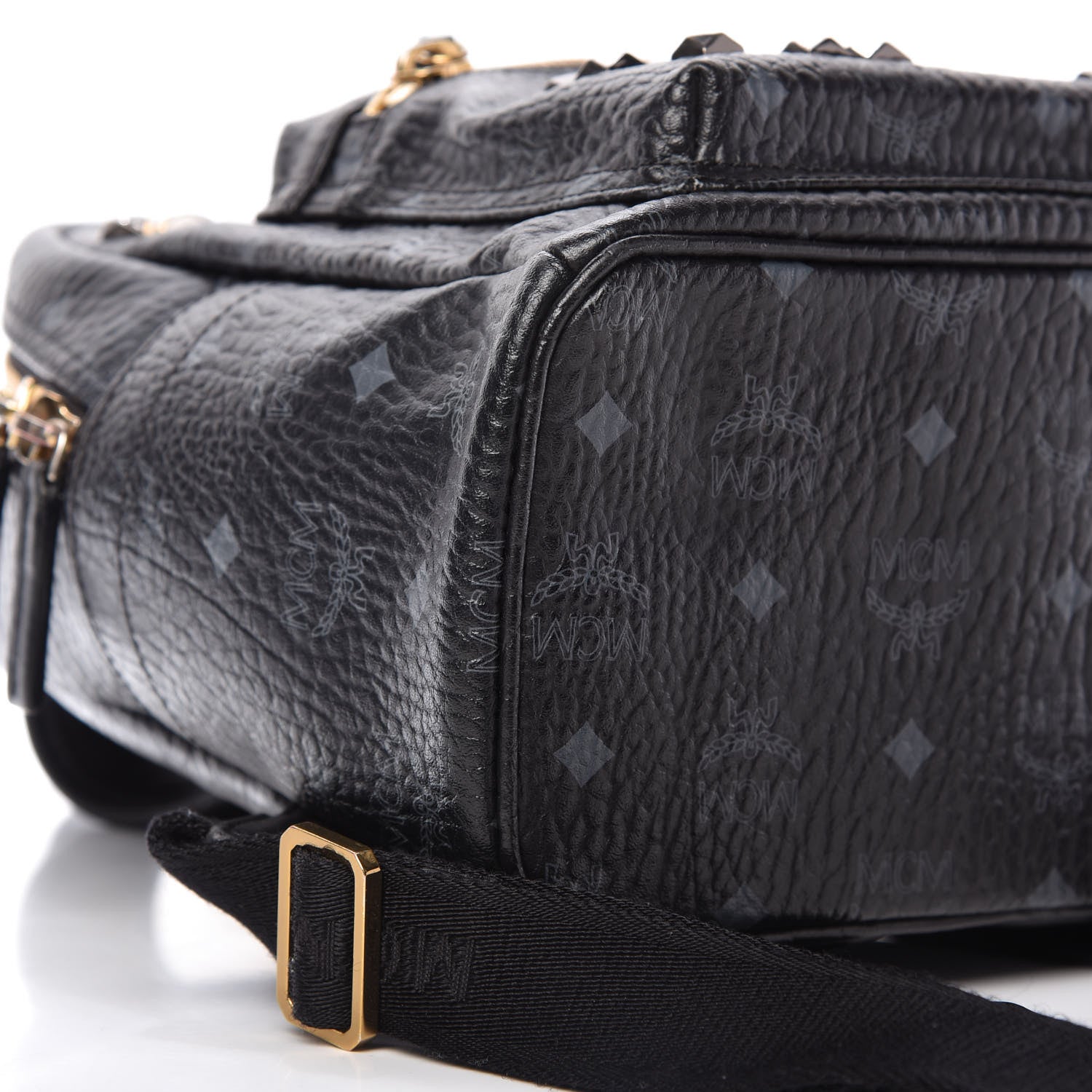 MCM Visetos Studded Small Stark M Backpack Black 6 of 9