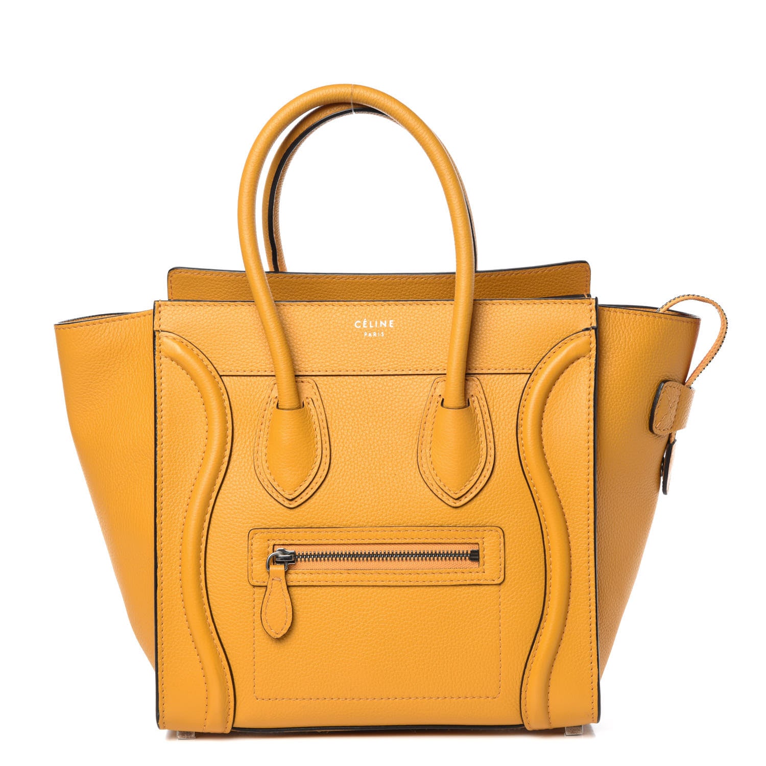 Celine Drummed Calfskin Micro Luggage Ocre 1 of 13