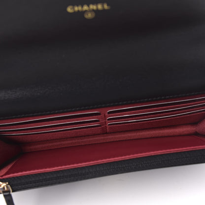 Chanel Shiny Crumpled Calfskin Quilted 19 Wallet On Chain WOC Black 5 of 12