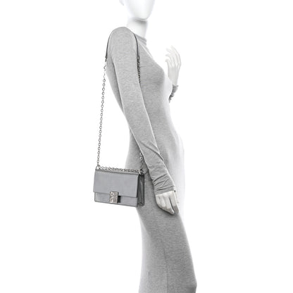 Givenchy Metallic Calfskin 4G Embossed Small 4G Crossbody Silver 2 of 10