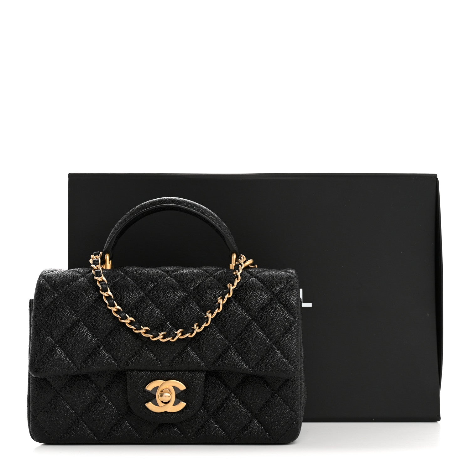 Chanel Caviar Quilted Mini Top Handle Rectangular Flap Black 13 of 13