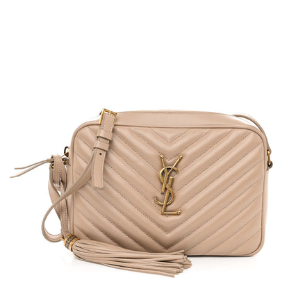 Saint Laurent Calfskin Matelasse Monogram Lou Camera Bag Dark Beige 1 of 10
