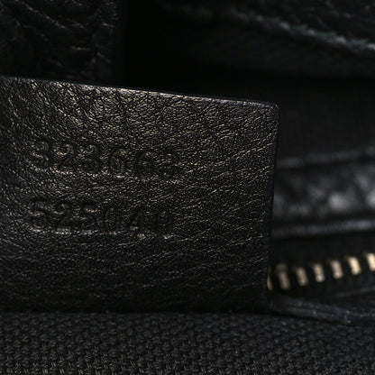 Gucci Pebbled Calfskin Bamboo Shopper Tote Black 6 of 8