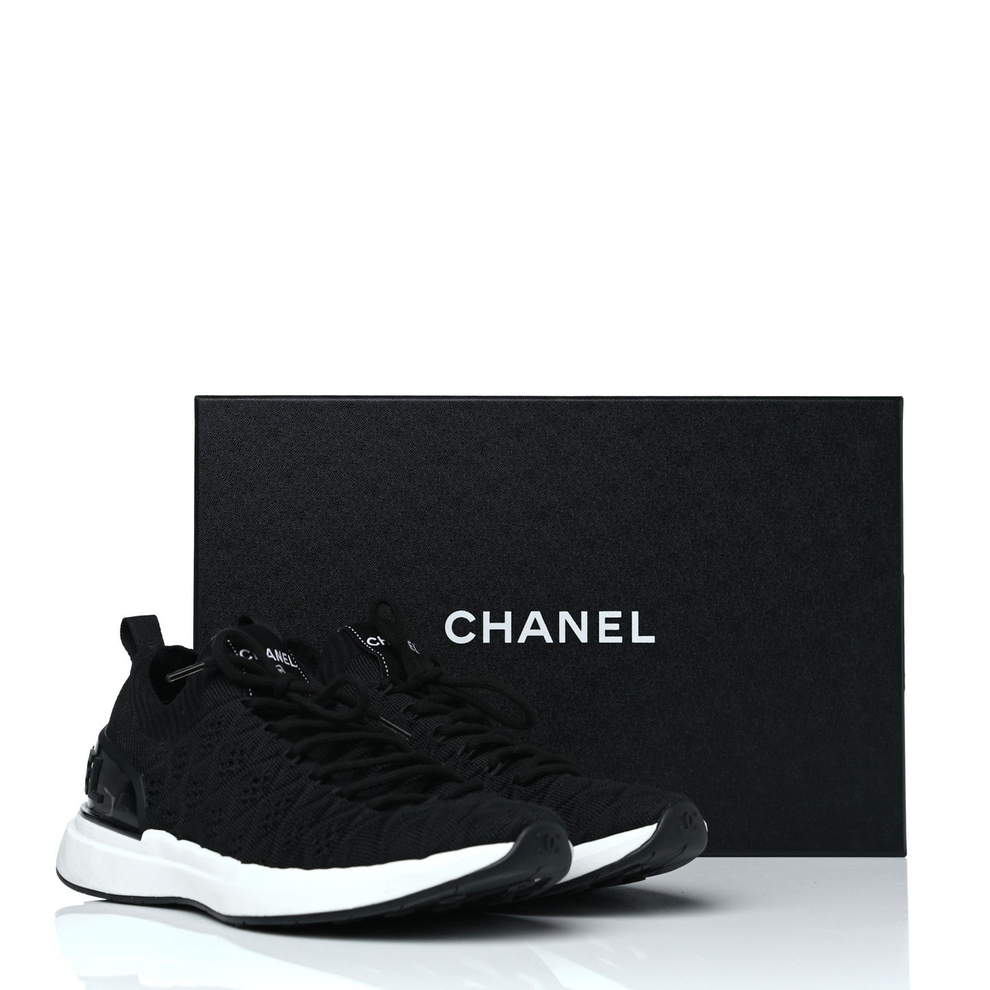 Fabric Logo Sneakers 38 Black