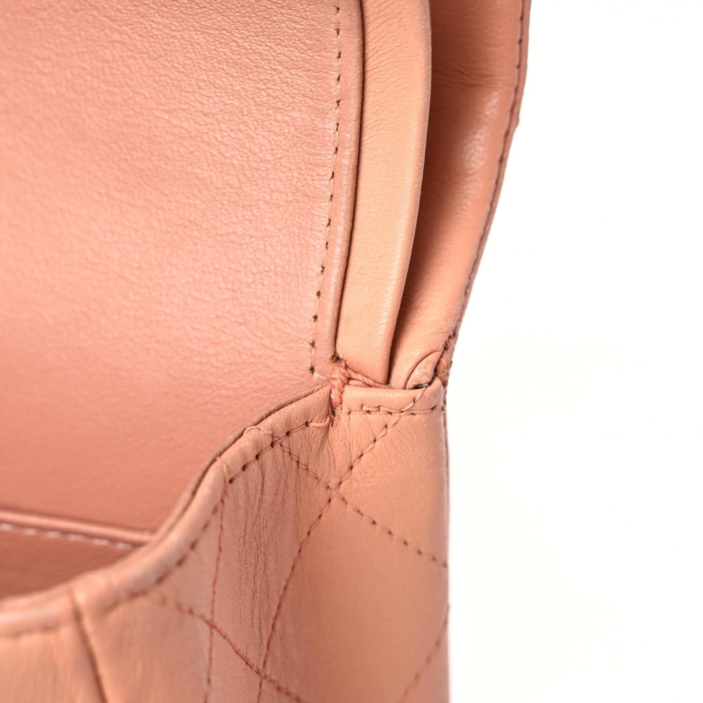 Lambskin Quilted Medium Double Flap Light Pink