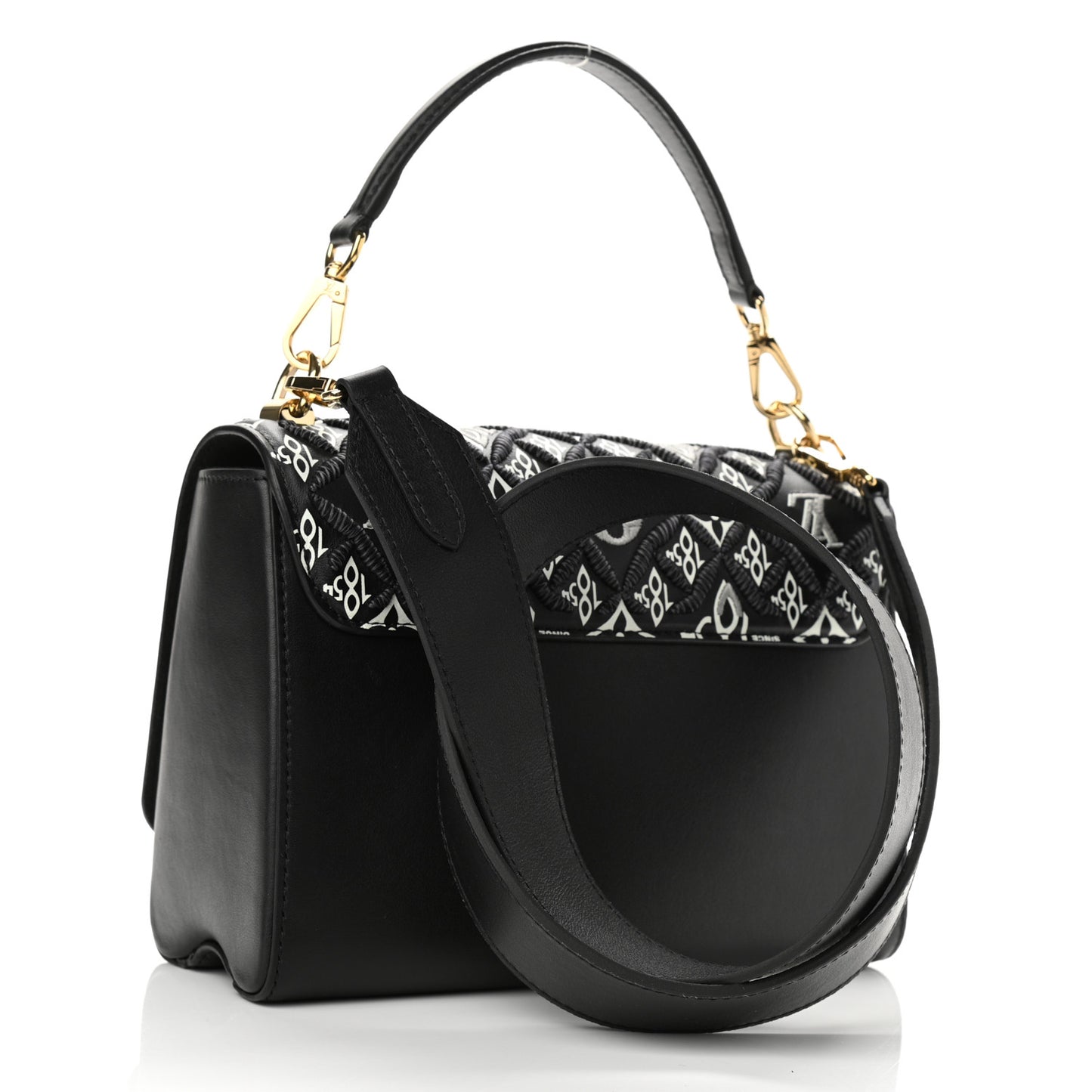 Calfskin Since 1854 Embroidered Twist MM Black