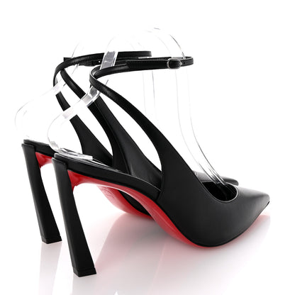 Christian Louboutin Calfskin Condora Sling 100 Pumps 37 Black 5 of 9